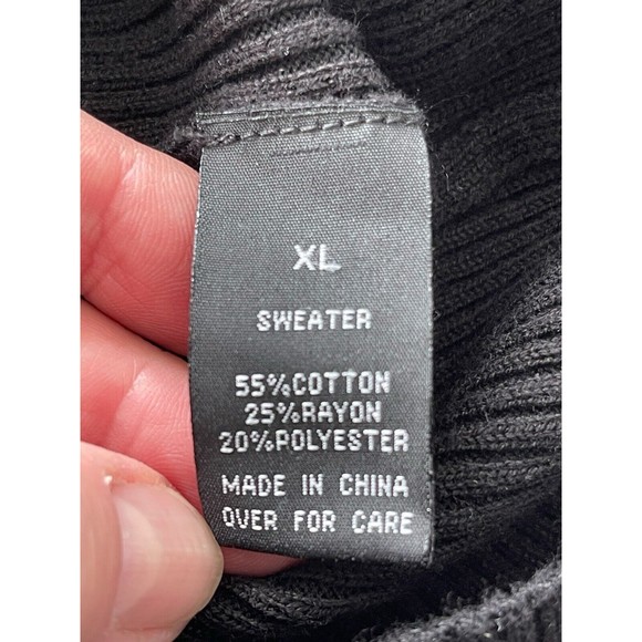 AB‎ Studio Black And White Striped Long Sleeve Sweater Size XL - Picture 4 of 5